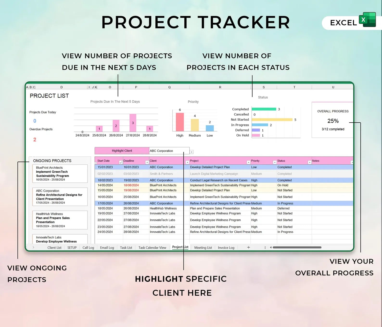 Ultimate Client Tracker | All-in-One CRM Dashboard for Excel