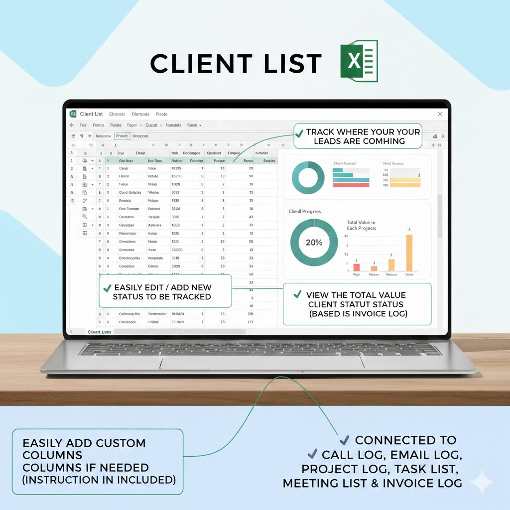 Ultimate Client Tracker | All-in-One CRM Dashboard for Excel